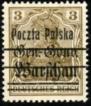 Wydanie przedrukowane na znaczkach GG Warschau znaczek nr 6