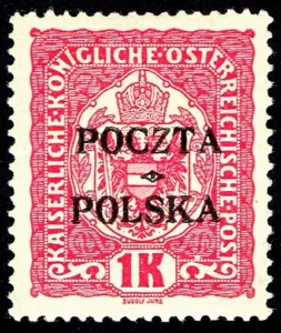 Wydanie prowizoryczne tzw. krakowskie znaczek nr 45