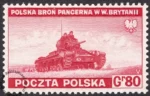 Zniszczenia dokonane przez Niemców w Polsce. Wojsko polskie w Wielkiej Brytanii - znaczek nr F338