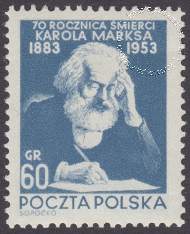 70 rocznica śmierci Karola Marksa znaczek nr 657