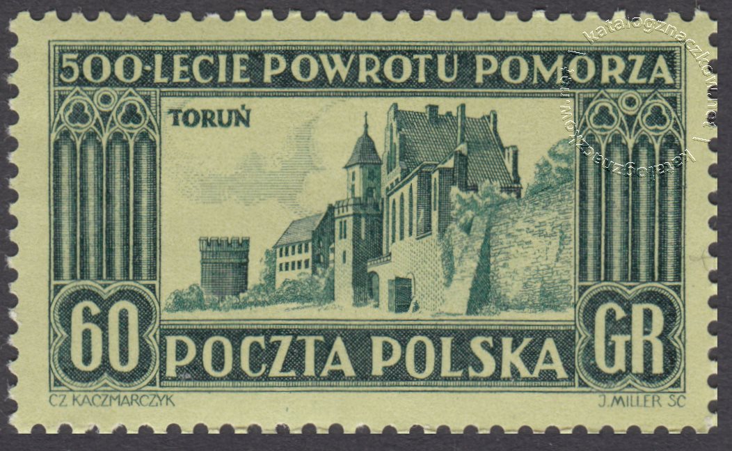 500 rocznica powrotu Pomorza do Polski znaczek nr 734