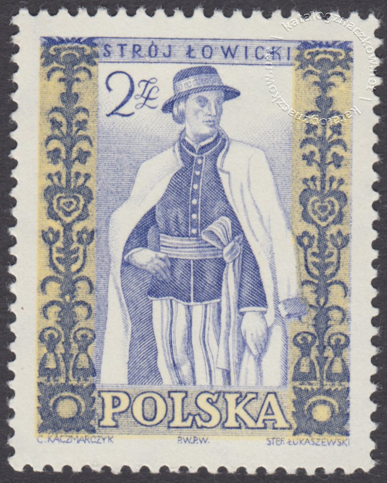 Polskie stroje ludowe znacczek nr 1014B