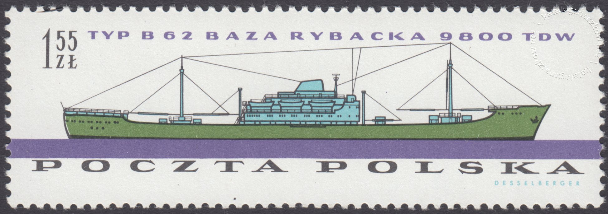 Polski przemysł okrętowy znaczek nr 1095