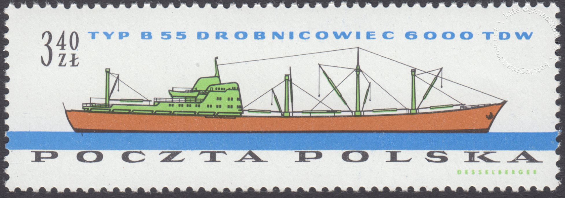 Polski przemysł okrętowy znaczek nr 1097