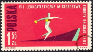 VII Lekkoatletyczne Mistrzostwa Europy w Belgradzie znaczek nr 1195B