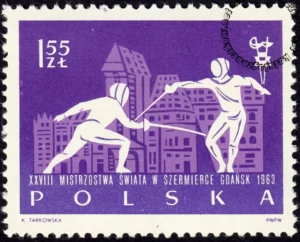 XXVIII Mistrzostwa Świata w szermierce w Gdańsku znaczek nr 1261