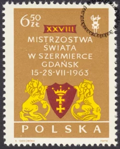 XXVIII Mistrzostwa Świata w szermierce w Gdańsku znaczek nr 1262