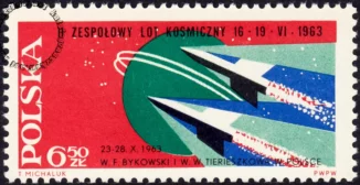 Wizyta radzieckich kosmonautów w Polsce znaczek nr 1288