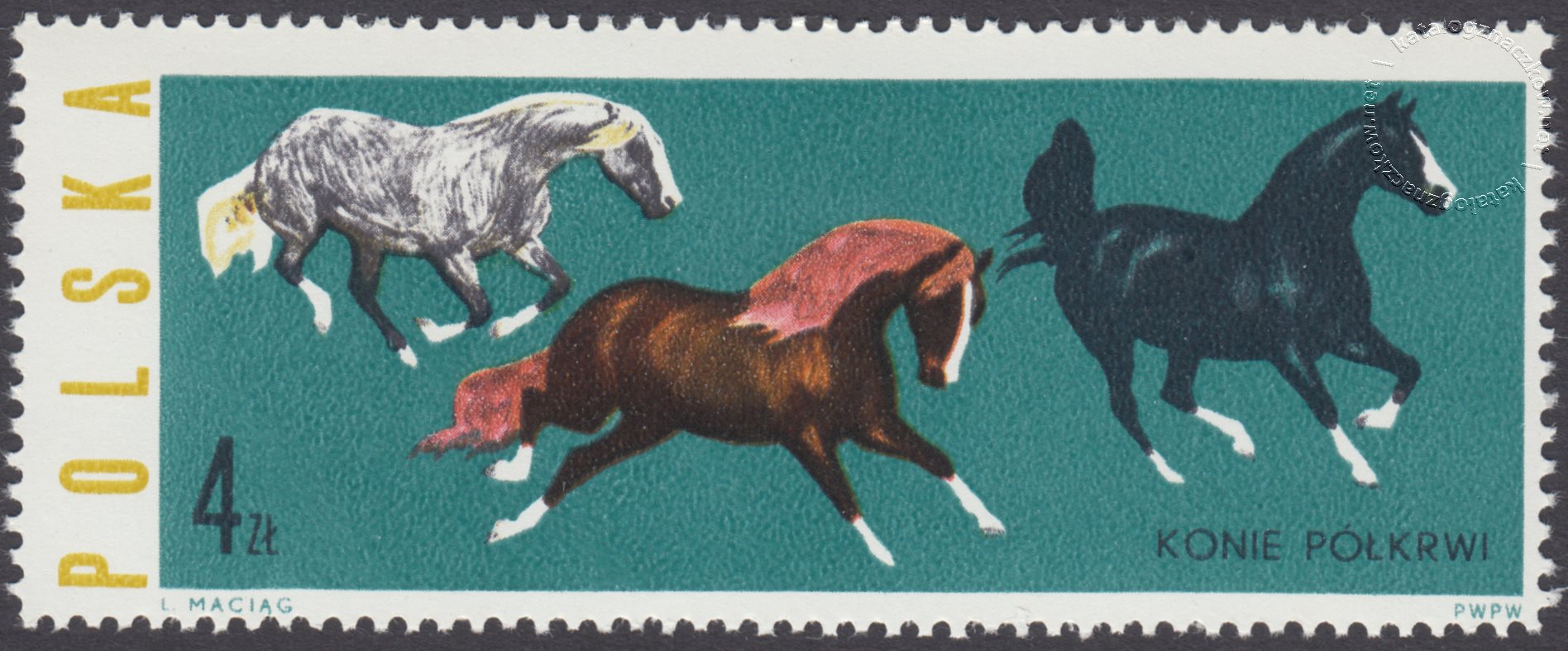 Konie polskie znaczek nr 1307