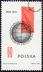 100 rocznica Pierwszej Międzynarodówki znaczek numer 1381