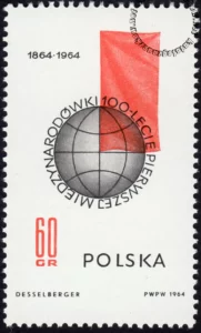 100 rocznica Pierwszej Międzynarodówki znaczek numer 1381
