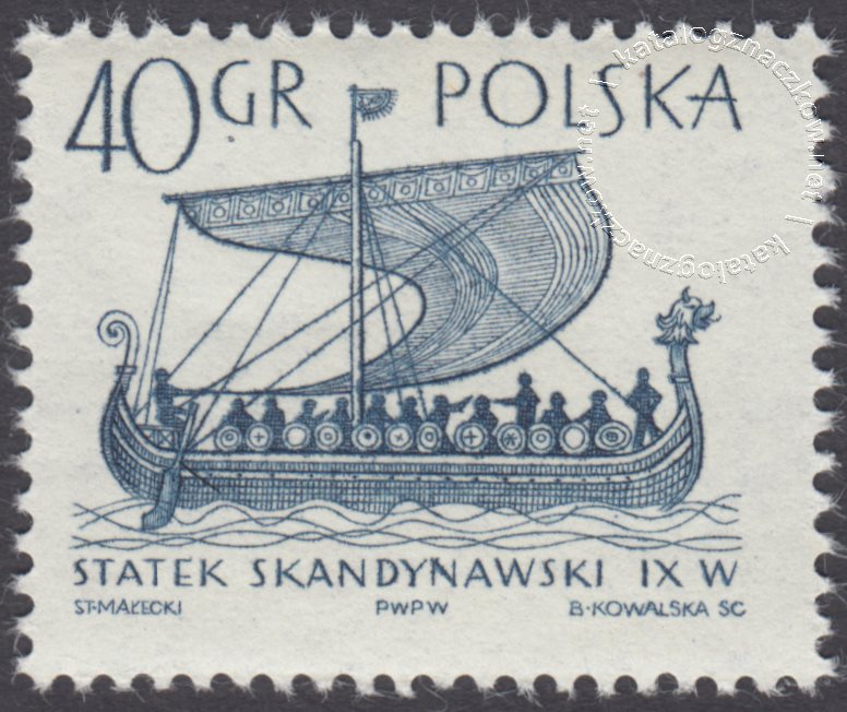 Statki żaglowe znaczek nr 1417