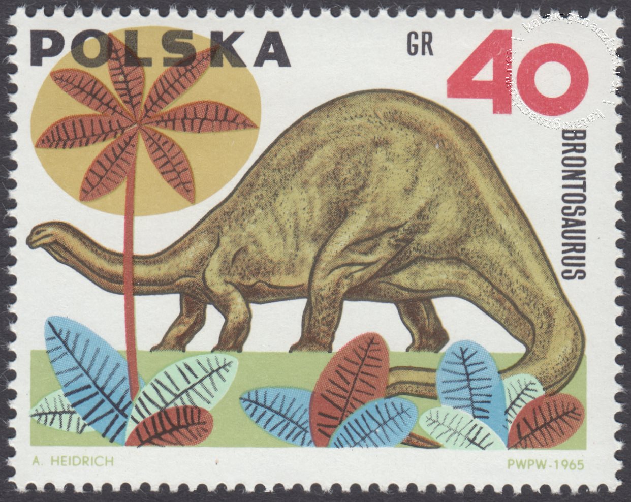 Zwierzęta prehistoryczne znaczek nr 1423