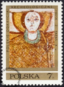 Polskie odkrycia archeologiczne - freski z Faras znaczek numer 1930