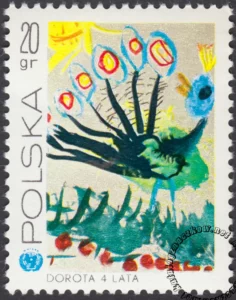 25 rocznica powstania UNICEF znaczek numer 1932