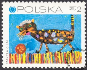 25 rocznica powstania UNICEF znaczek numer 1935