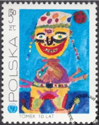 25 rocznica powstania UNICEF znaczek numer 1938