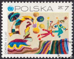 25 rocznica powstania UNICEF znaczek numer 1939