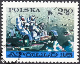 Badanie kosmosu Łunochod 1 i Apollo 15 znaczek numer 1976