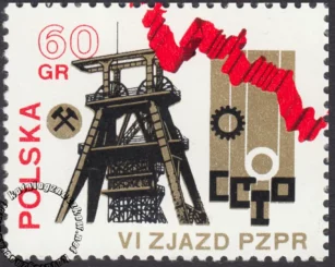 VI Zjazd PZPR znaczek numer 1983