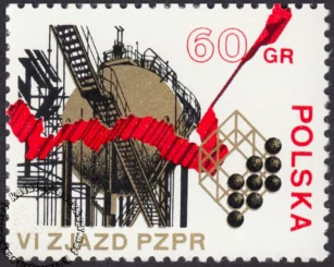 VI Zjazd PZPR znaczek numer 1984