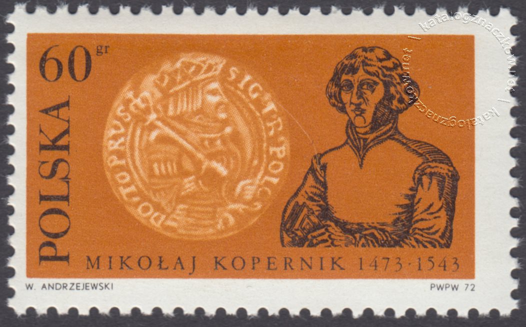 500 rocznica urodzin Mikołaja Kopernika znaczek nr 2044