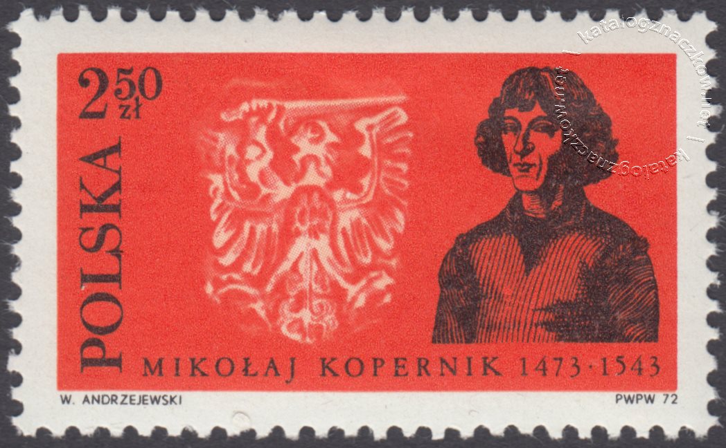 500 rocznica urodzin Mikołaja Kopernika znaczek nr 2045