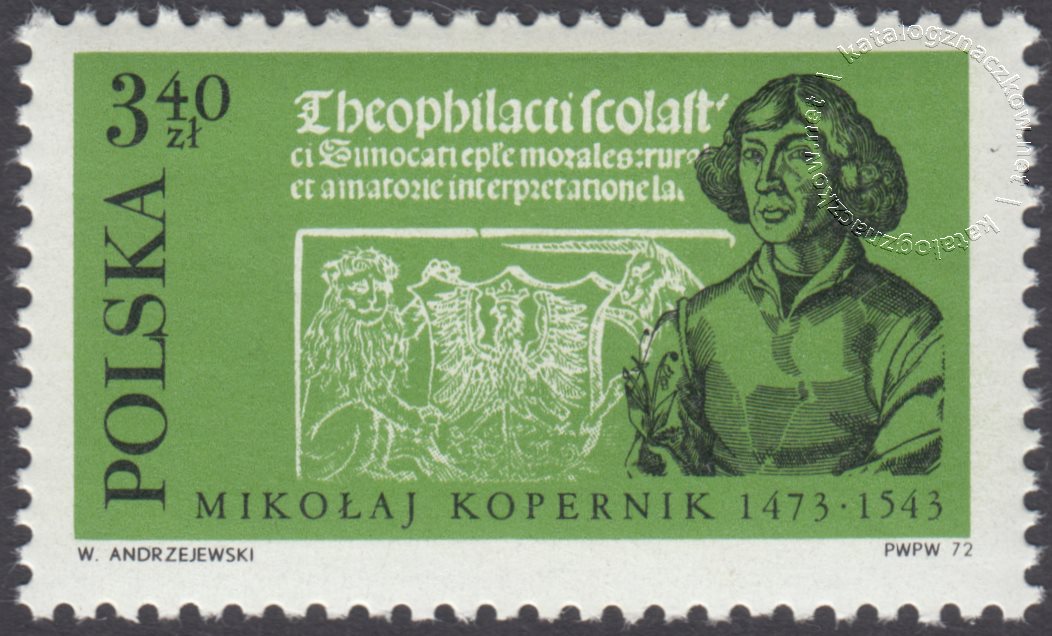 500 rocznica urodzin Mikołaja Kopernika znaczek nr 2046