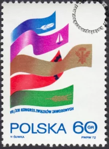 VII/XIII Kongres Związków Zawodowych znaczek numer 2056
