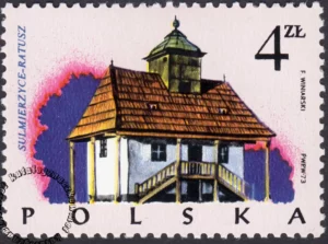 Polskie budownictwo drewniane znaczek numer 2156