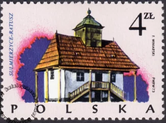Polskie budownictwo drewniane znaczek numer 2156