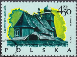 Polskie budownictwo drewniane znaczek numer 2157