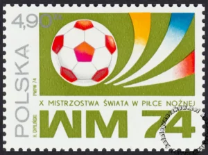 Srebrny medal reprezentacji Polski na MŚ w piłce nożnej znaczek numer 2181