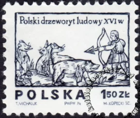Polski drzeworyt ludowy z XVI w. znaczek numer 2204