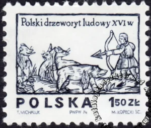 Polski drzeworyt ludowy z XVI w. znaczek numer 2204