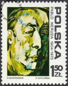 70 rocznica urodzin Pabla Nerudy znaczek numer 2205