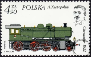 Historyczne lokomotywy znaczek numer 2287