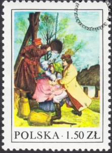Polskie zwyczaje ludowe znaczek numer 2364