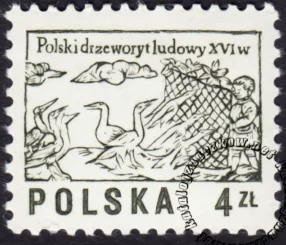 Polski drzeworyt ludowy XVI w. znaczek numer 2390