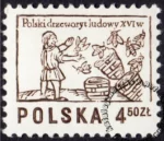 Polski drzeworyt ludowy XVI w. znaczek numer 2391