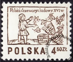 Polski drzeworyt ludowy XVI w. znaczek numer 2391