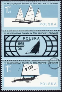 VI Mistrzostwa świata w żeglarstwie lodowym znaczek numer 2394-2395 + pw