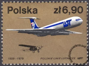 Polskie Linie Lotnicze LOT znaczek numer 2455
