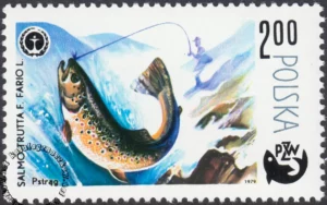 100 lat wędkarstwa polskiego znaczek numer 2474