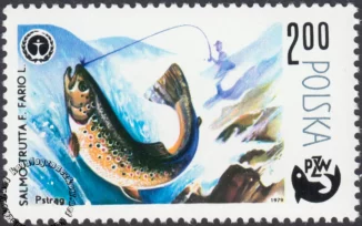 100 lat wędkarstwa polskiego znaczek numer 2474