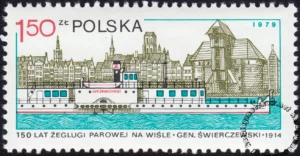 150 lecie żeglugi parowej na Wiśle znaczek numer 2486