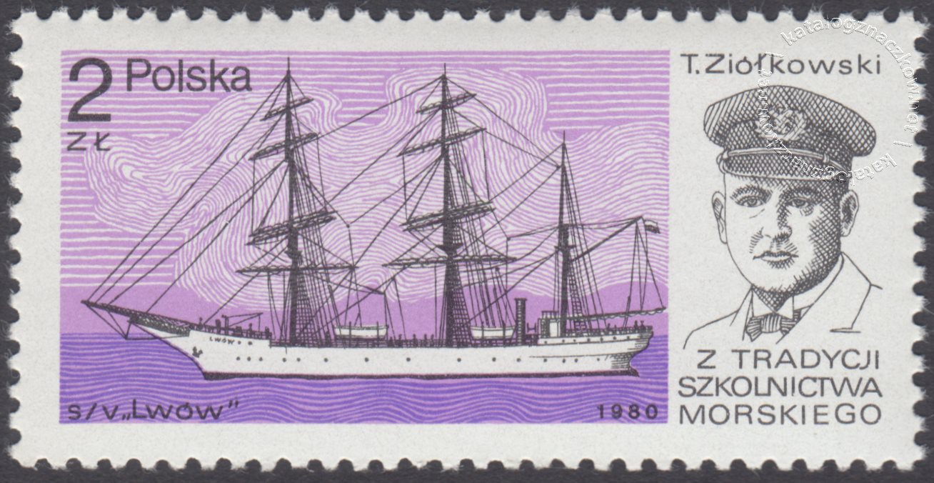 Z tradycji szkolnictwa morskiego znaczek nr 2552