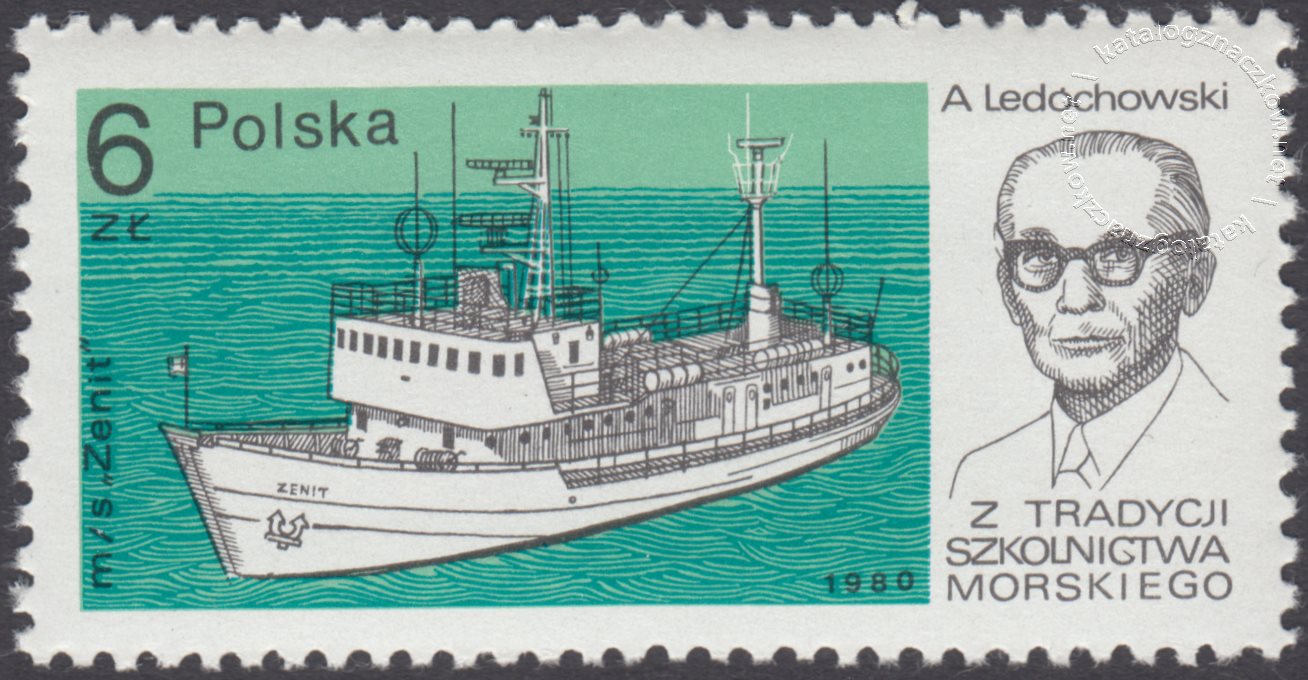Z tradycji szkolnictwa morskiego znaczek nr 2554