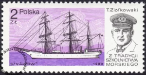 Z tradycji szkolnictwa morskiego znaczek numer 2552