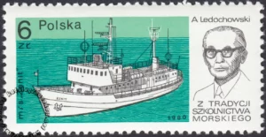 Z tradycji szkolnictwa morskiego znaczek numer 2554